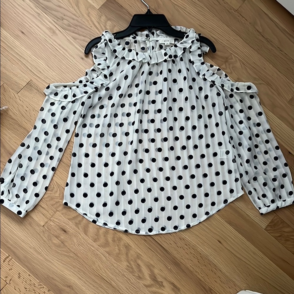 Polka Dot Ruffle Blouse - Picture 3 of 6